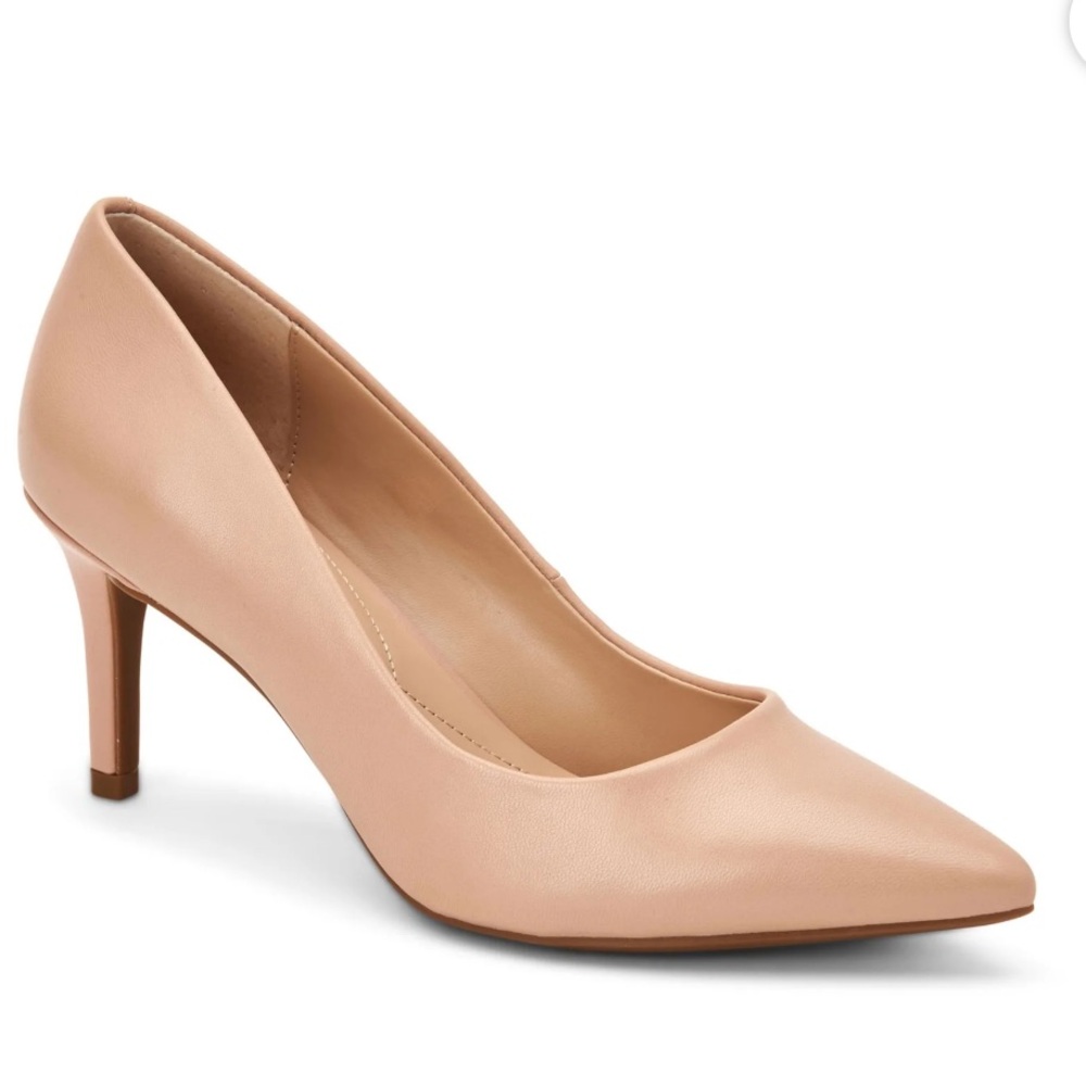 Alfani Pink Leather Stiletto Pumps – Pointed Toe, Cushioned – Size 11M – NWT